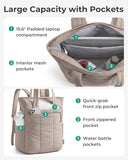 BAGSMART Backpack for Women, 15.6 Inch Tote Backpack for Travel, Dim Gray
