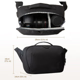 BAGSMART Bag for DSLR Camera, Waterproof Crossbody Camera Case with Padded Shoulder Strap, Anti - Theft Shoulder Bag, Black