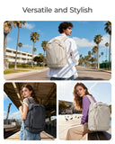 BAGSMART Blast Travel Backpack, 17.3 Inch Carry On Backpack Flight Approved, TSA Approved Personal Item Travel Bag, Water Resistant Weekender Bag Luggage Daypack, Beige