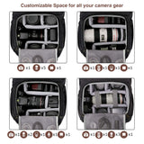 BAGSMART Camera Backpack, DSLR SLR Waterproof Camera Bag, Anti - Theft Photography Backpack with 15 Inch Laptop Compartment, Tripod Holder & Rain Cover, Black