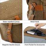 BAGSMART Camera Bag, SLR DSLR Canvas Crossbody Camera Case, Compact Camera Shoulder Bag with Rain Cover for Women and Men, Khaki
