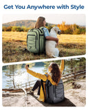 BAGSMART Carry On Backpack, 17.3 Inch Large Travel backpack Carry On Flight Approved, Personal Item Backpack Travel Bag With Shoe Bag, 27L Water Resistant Casual Daypack, Green