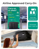 BAGSMART Carry On Luggage 22x14x9 Airline Approved, 20 Inch Soft Suitcase with Wheels, Lightweight Spinner Carry on Suitcase with PVC Wet/Dry Pockets for Short Trip, Black