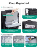 BAGSMART Carry On Luggage 22x14x9 Airline Approved, 20 Inch Soft Suitcase with Wheels, Lightweight Spinner Carry on Suitcase with PVC Wet/Dry Pockets for Short Trip, Black