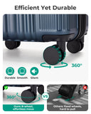 BAGSMART Carry On Luggage 22x14x9 Airline Approved, Lightweight luggage with Spinner Wheels, 20 Inch Expandable Hardside Carry On Suitcase with TSA Lock Rolling Travel suitcase Carry - On, Dark Blue