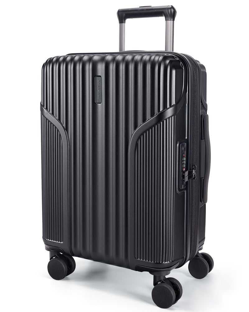 BAGSMART Carry On Luggage 22x14x9 Airline Approved, Lightweight luggage with Spinner Wheels, 20 Inch Expandable Hardside Carry On Suitcase with TSA Lock Rolling Travel suitcase Carry - On, Black