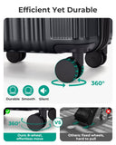 BAGSMART Carry On Luggage 22x14x9 Airline Approved, Lightweight luggage with Spinner Wheels, 20 Inch Expandable Hardside Carry On Suitcase with TSA Lock Rolling Travel suitcase Carry - On, Black