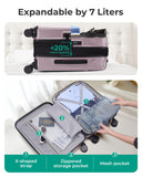 BAGSMART Carry On Luggage 22x14x9 Airline Approved, luggage with Spinner Wheels, 20 Inch Expandable Hardside Carry On Suitcase with TSA Lock Rolling Travel suitcase Carry - On, Pink Lavender