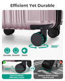 BAGSMART Carry On Luggage 22x14x9 Airline Approved, luggage with Spinner Wheels, 20 Inch Expandable Hardside Carry On Suitcase with TSA Lock Rolling Travel suitcase Carry - On, Pink Lavender