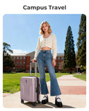 BAGSMART Carry On Luggage 22x14x9 Airline Approved, luggage with Spinner Wheels, 20 Inch Expandable Hardside Carry On Suitcase with TSA Lock Rolling Travel suitcase Carry - On, Pink Lavender