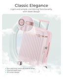 BAGSMART Carry On Luggage 22x14x9 Airline Approved with Spinner Wheels, Travel TSA Approved 100% PC Hard Shell Suitcases, 20 Inch Expandable Luggage with TSA Lock, Atlas Pink