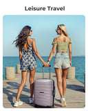 BAGSMART Carry On Luggage 22x14x9 Airline Approved with Spinner Wheels,Lightweight 20 Inch Luggage with TSA Lock,Expandable Hard Shell Carry On Suitcases for Men Women,White