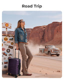 BAGSMART Carry On Luggage 22x14x9 Airline Approved with Spinner Wheels,Lightweight 20 Inch Luggage with TSA Lock,Expandable Hard Shell Carry On Suitcases for Men Women,Dark Blue