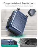 BAGSMART Carry On Luggage 22x14x9 Airline Approved with Spinner Wheels,Lightweight 20 Inch Luggage with TSA Lock,Expandable Hard Shell Carry On Suitcases for Men Women,Dark Blue