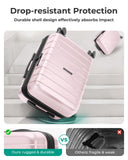 BAGSMART Carry On Luggage 22x14x9 Airline Approved with Spinner Wheels,Lightweight 20 Inch Luggage with TSA Lock,Expandable Hard Shell Carry On Suitcases for Men Women,Pink