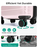 BAGSMART Carry On Luggage 22x14x9 Airline Approved with Spinner Wheels,Lightweight 20 Inch Luggage with TSA Lock,Expandable Hard Shell Carry On Suitcases for Men Women,Pink