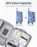 BAGSMART Carry - On Luggage Airline Approved, 20 inch Expandable Suitcase with Duffel bag, Softside Lightweight Suitcases with Spinner Wheels, Blue