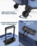 BAGSMART Carry - On Luggage Airline Approved, 20 inch Expandable Suitcase with Duffel bag, Softside Lightweight Suitcases with Spinner Wheels, Blue