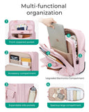 BAGSMART Carry on Luggage with Wheels, 16 - inch Underseat Travel Suitcase Airline approved, Lightweight Softside Carry - on Luggage for Airplanes Women Overnight Rolling Bags for Short Trip, Baby Pink