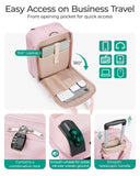 BAGSMART Carry on Luggage with Wheels, 16 - inch Underseat Travel Suitcase Airline approved, Lightweight Softside Carry - on Luggage for Airplanes Women Overnight Rolling Bags for Short Trip, Baby Pink