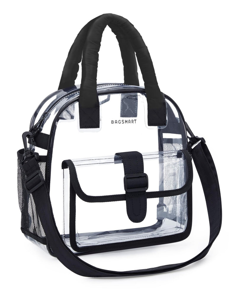 BAGSMART Clear Bag for Stadium Events 12 x 6 x12, Clear Crossbody Bag Tote for Women with Two Ways to Install the Adjustable Strap for Travel, Festival