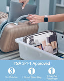 BAGSMART Clear Toiletry Bag, 2 Pack TSA Approved Travel Toiletry Bag Carry on Travel Accessories Bag Airport Airline Quart Size Bags Water Repellent Makeup Cosmetic Bag for Women (Black - 2pcs)