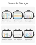 BAGSMART Clear TSA - Approved Toiletry Bag, Large Opening Quart Sized Makeup Bag with Handle, Double Zipper, Clear Cosmetic Organizer for Women
