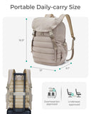 BAGSMART College Laptop Backpack, Opening Travel Backpack for Women, Outdoor Backpack for 15.6 Inch Laptop, Camel