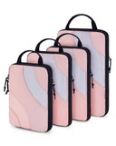 BAGSMART Compression Packing Cubes, 4 Set Travel Packing Cubes for Carry on Suitcases, Compression Suitcase Organizers Bag Set & Travel Cubes for Luggage, Lightweight Packing Organizers Baby Pink