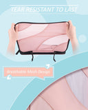 BAGSMART Compression Packing Cubes for Travel, 6 Set Travel Packing Cubes for Suitcases, Compression Suitcase Organizers Bag Set, Lightweight Packing Organizers Baby Pink