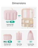 BAGSMART Compression Packing Cubes for Travel, 6/5/4set Lightweight Packing Organizers, Summer Travel Essentials Suitcase Organizer Bags Set, Standard 5 Set/White Opal