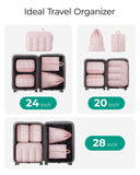 BAGSMART Compression Packing Cubes for Travel, 6/5/4set Lightweight Packing Organizers, Summer Travel Essentials Suitcase Organizer Bags Set, Standard 5 Set/White Opal