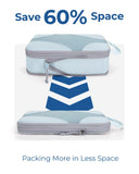 BAGSMART Compression Packing Cubes for Travel, Compressible Luggage Organizer for Cruise Ship, Lightweight Travel Essentials 6 - Pack 1L+2M+2S+1Shoe Bag, Sky Blue