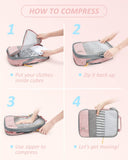 BAGSMART Compression Packing Cubes for Travel, Lightweight Luggage Organizer Bags, Durable Space Saver Bags Travel Essentials, 6 Set