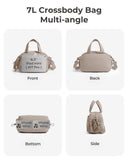 BAGSMART Crossbody Bags for Women, 6.8L Lightweight Cross Body Travel Purse for Women, Puffy Shoulder Bag, Water - resistant, Camel