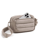 BAGSMART Crossbody Bags for Women, Puffer Small Crossbody Purses with RFID Blocking Slots, Puffy Handbags Shoulder Travel Purse, Brown