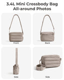 BAGSMART Crossbody Bags for Women, Puffer Small Crossbody Purses with RFID Blocking Slots, Puffy Handbags Shoulder Travel Purse, Brown