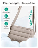 BAGSMART Crossbody Bags for Women, Puffer Small Crossbody Purses with RFID Blocking Slots, Puffy Handbags Shoulder Travel Purse, Brown