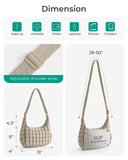 BAGSMART Crossbody Hobo Bag for Women with Adjustable Strap, Quilted Puffy Purses for Women Fluffy Compact Shoulder Handbag