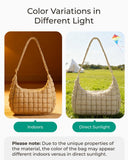 BAGSMART Crossbody Hobo Bag for Women with Adjustable Strap, Quilted Puffy Purses for Women Fluffy Compact Shoulder Handbag