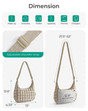 BAGSMART Crossbody Hobo Bag for Women with Adjustable Strap, Quilted Puffy Purses for Women Fluffy Compact Shoulder Handbag