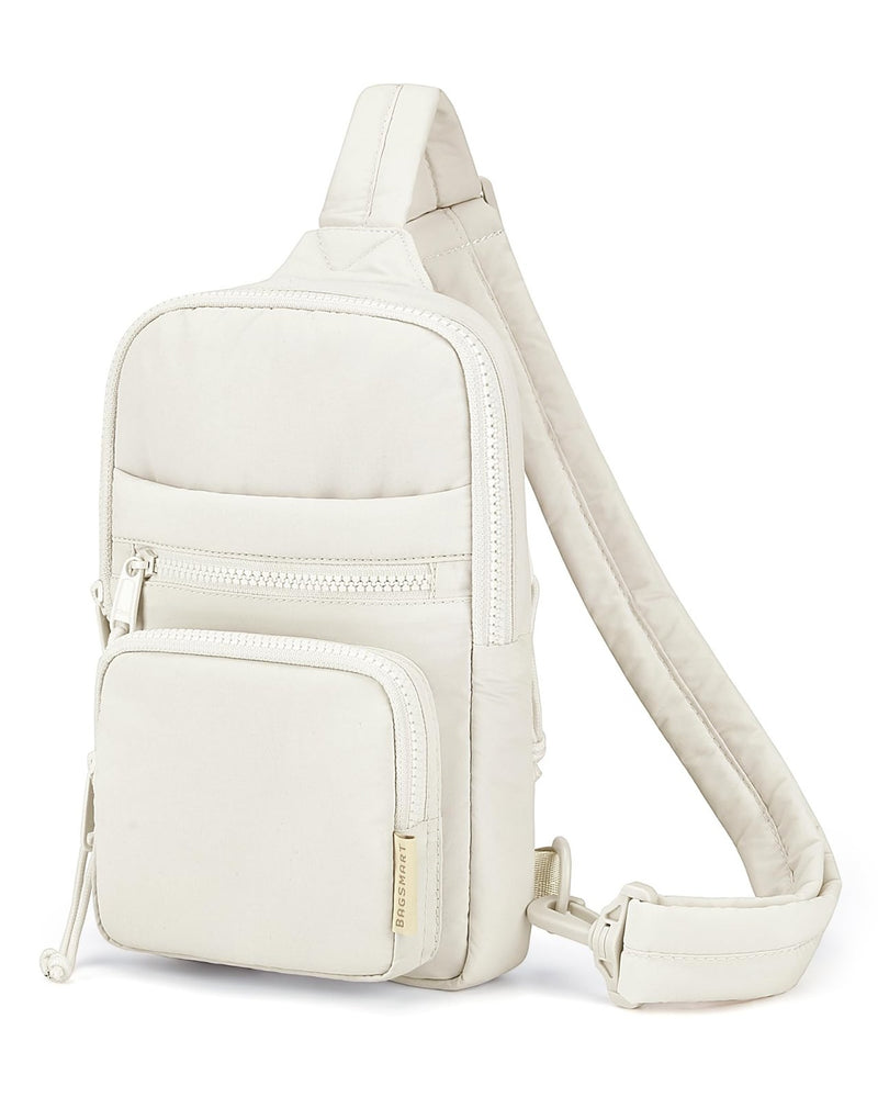 BAGSMART Crossbody Sling Bags for Women, Small Crossbody Purse Fanny Packs with Adjustable Strap, Sling Backpck for travel - Beige