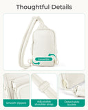 BAGSMART Crossbody Sling Bags for Women, Small Crossbody Purse Fanny Packs with Adjustable Strap, Sling Backpck for travel - Beige