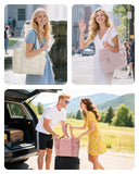 BAGSMART Crush Tote Bag for Women, 20L Puffer Work Tote with Zipper, Travel Essentials Quilted Nurse Hospital Bag, Brier Rose