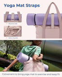 BAGSMART Crush Tote Bag for Women, 20L Puffer Work Tote with Zipper, Travel Essentials Quilted Nurse Hospital Bag, Pink