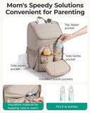 BAGSMART Diaper Bag Backpack, Large Baby Diaper Bag, Quilted Puffy Baby Bag for Mom with Quick - access Insulated Pockets, Lightweight Versatile Travel Backpack