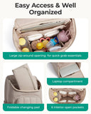BAGSMART Diaper Bag Backpack, Large Baby Diaper Bag, Quilted Puffy Baby Bag for Mom with Quick - access Insulated Pockets, Lightweight Versatile Travel Backpack
