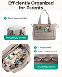 BAGSMART Diaper Bag Tote, Large Baby Bags for Mom, Hospital Bag for Labor Delivery, Lightweight Puffy Maternity Travel Tote with Changing Pad & Pacifier Case