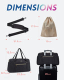 BAGSMART Duffle Bag 37L Large Carry On Weekender Overnight Bag with Wet Pocket , Laptop Compartment And Shoes Bag for for Women, Travel, Business Trips, Sports(Black)