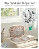 BAGSMART Electronics Organizer Travel Case, Cord Organizer for Women, Travel Cable Bag (Beige)